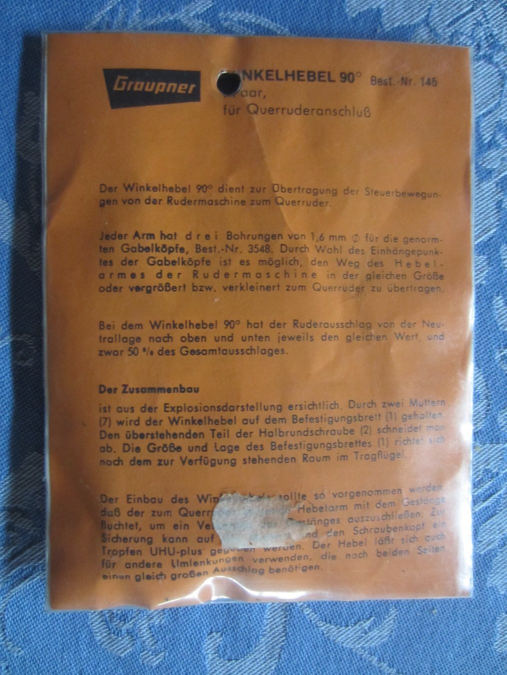 Graupner Modellismo RC: Winkelhebel, 2 Stück – Nuovo e nell'imballaggio originale da Bachenbülach venduto da Fishair 1