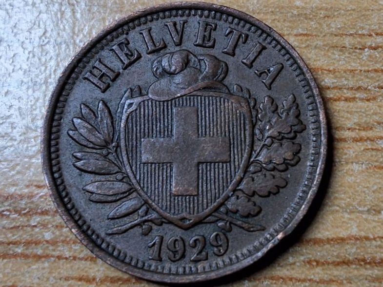 Tutti le monete: 2 Rappen 1929 - Selten! – Usato da Münchenstein venduto da purbach1