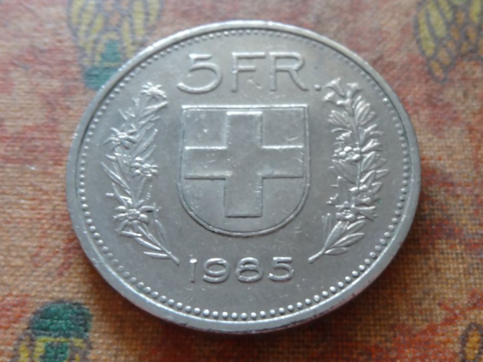 Tutti le monete: 5 Fr. 1985 – Usato da Romanel-sur-Lausanne venduto da Swift13