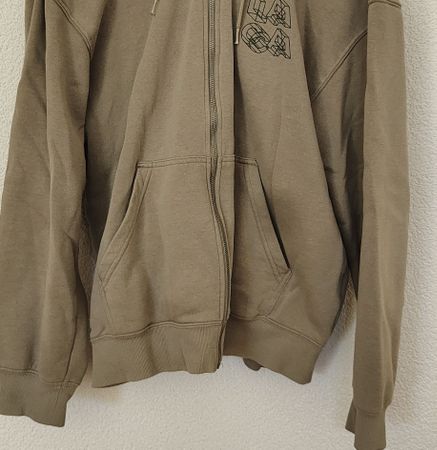 Kapuzenjacke mit Reissverschluss olivfarben gebraucht