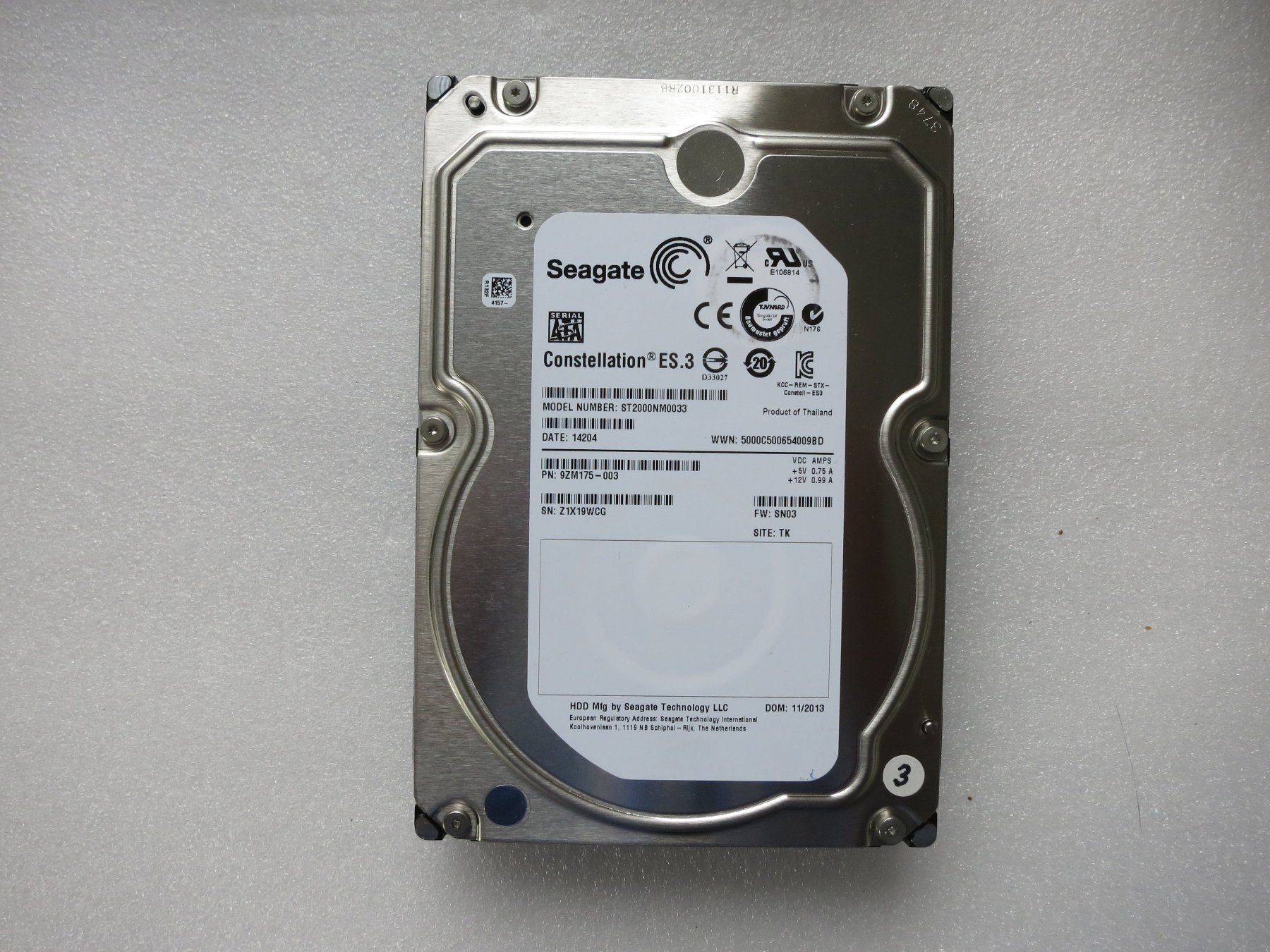 Western Digital Dischi rigidi: Harddisk ST2000NM0033 2TB SATA Enterprise 27822 std – Usato da Neuhausen venduto da Juhui584
