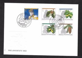 FDC Pro Juventute Serie 1992 J323 - J327 ET Bern 24.11.1992