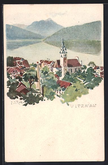Cartoline postali: Vitznau, Teilansicht mit Blick auf den S – Usato da Berlin venduto da bartko-reher