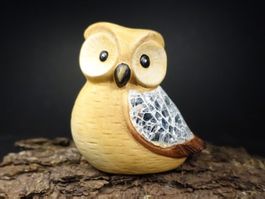 Eule mit Flügel aus Spiegel-Mosaik