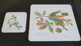 2 Vintage Kork Untersetzer