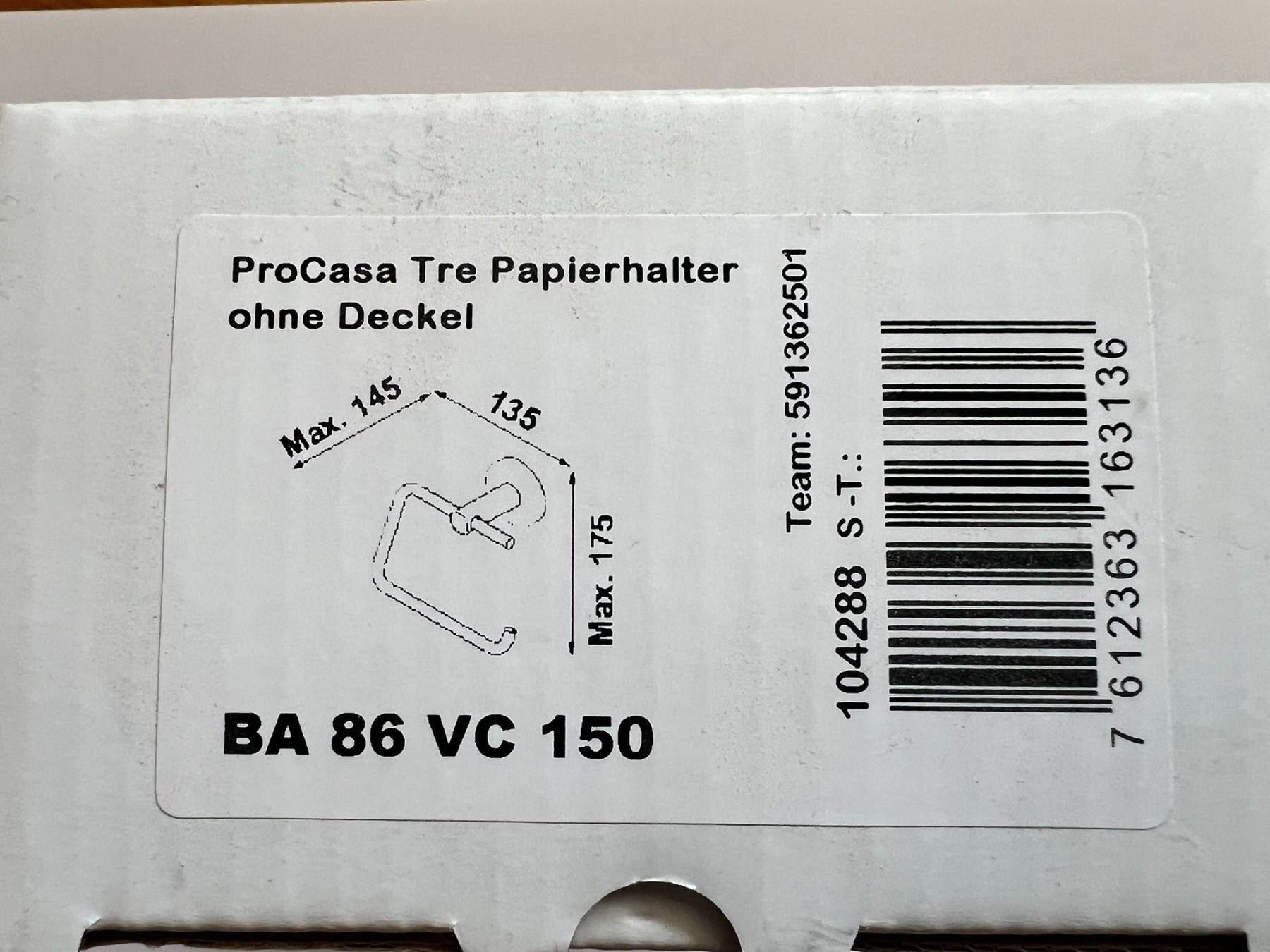 Wandhalterungen: WC Papierrollenhalter – Neu und originalverpackt aus Greifensee von heidoo