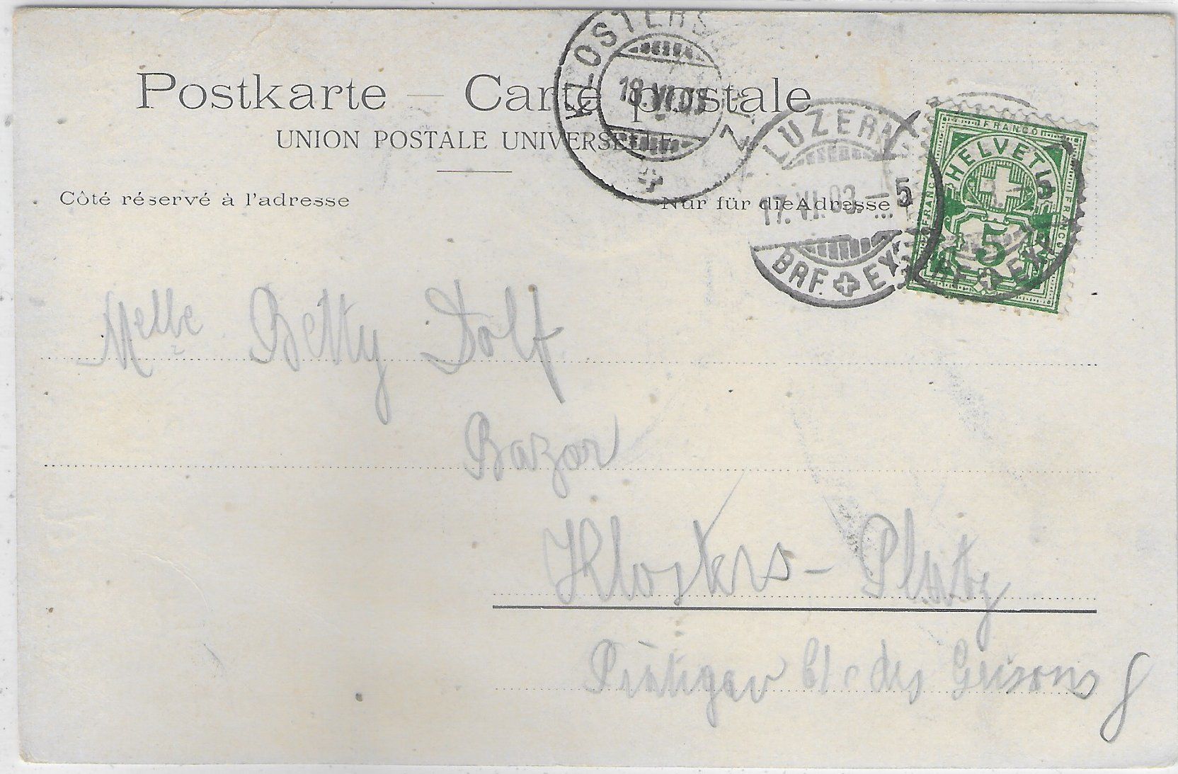 Cartoline postali: Luzern - Schweizerhof-Quai und Rigi – Usato da Ettingen venduto da Kartenplanet 1