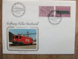 Sondercouvert zur Eröffnung Furka-Basistunnel 25.6.1982