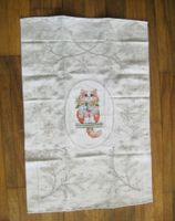 Handtuch Geschirrtuch Katze, handgestickt, Baumwolle NEU