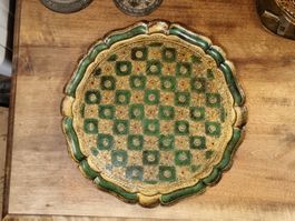 Vintage Florentiner Tablett Made in Italy rund