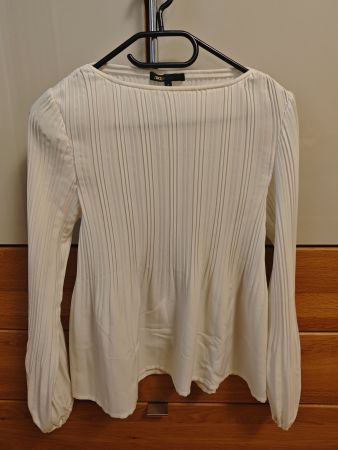 Elegant MAJE Plissee Bluse / Top – Off-White – Gr. 2 (36/38)