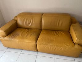 LETZTE CHANCE: Natuzzi Leder-Sofa mit 2x Elektro-Recliner