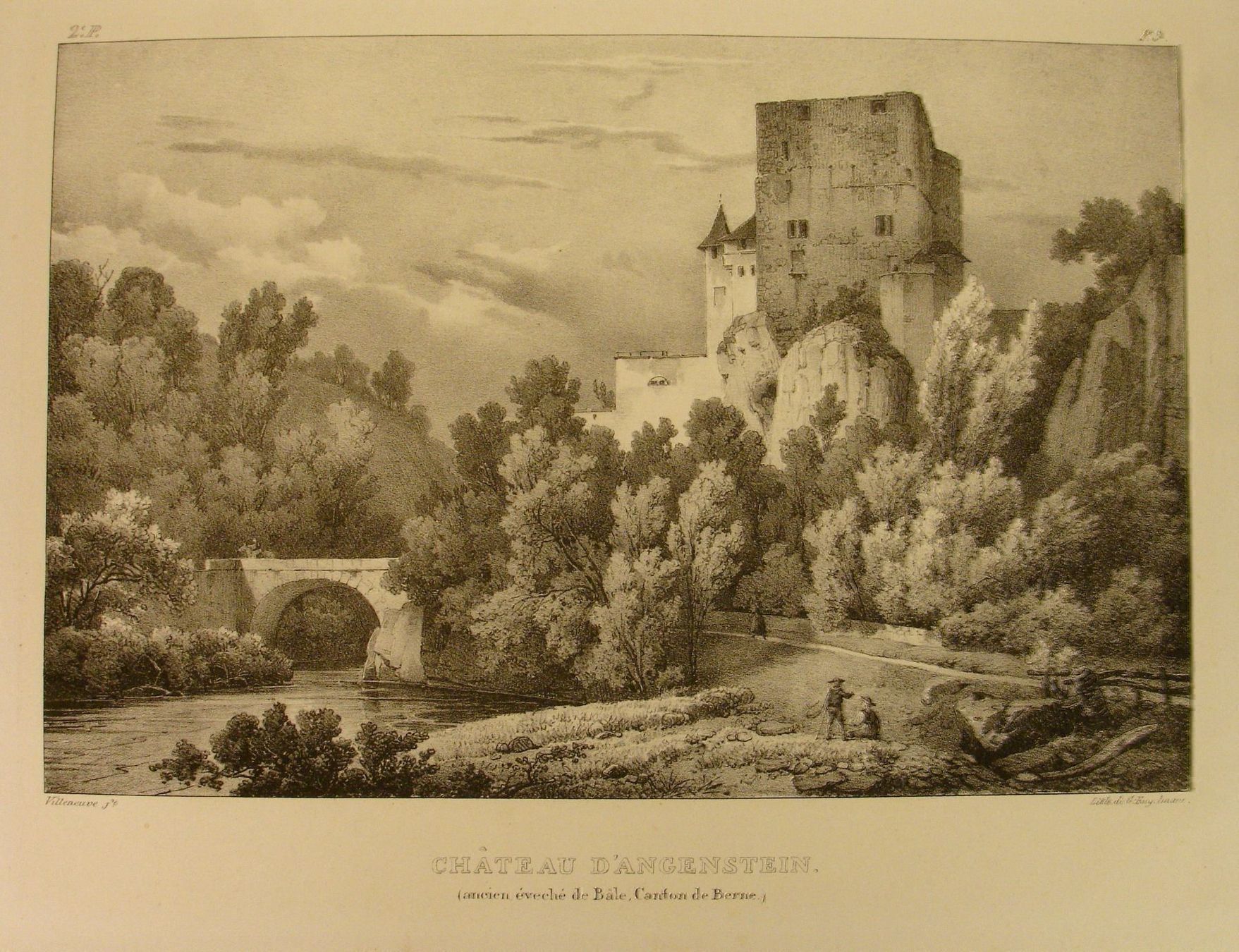Grafica & Litografie: CHÂTEAU D'ANGENSTEIN, LITHOGRAPHIE – Usato da Grüningen venduto da Kartensammler