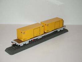 SBB Wechselbrücken-Containerwagen "Post" in H0= von HAG 601