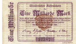 Wandsbek 1 Mrd.Mark 15.10.1923 VZ-VZ+