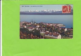 Neuchâtel-Vue générale et les Alpes