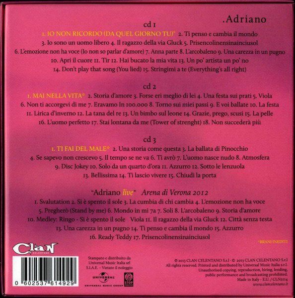 CD: 4-CD Box Adriano Celentano - ...Adriano (2013) – Usato da Möriken AG venduto da mineralia 1