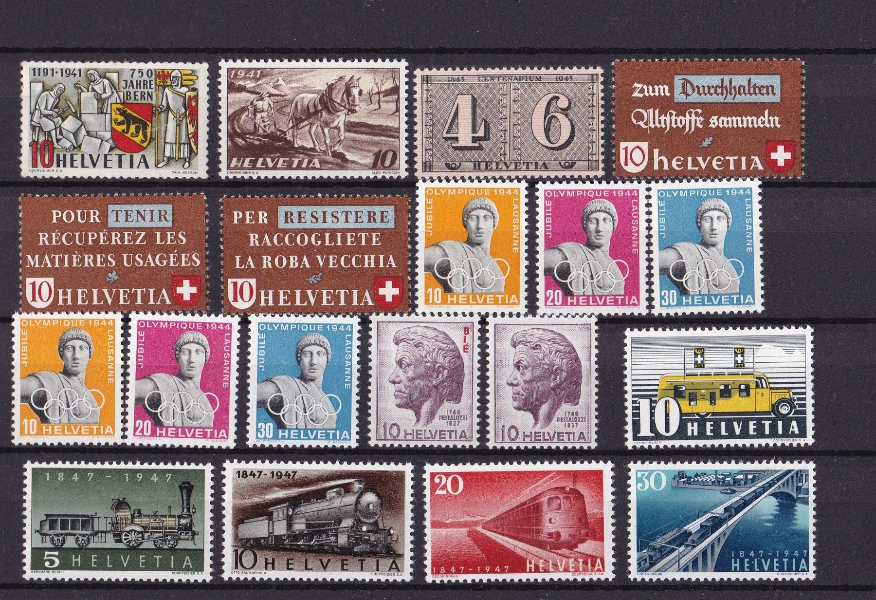 Tutti i francobolli: Briefmarken Lot "ungestempelt" ab Altschweiz – Usato da Münchwilen AG venduto da Nesar 2