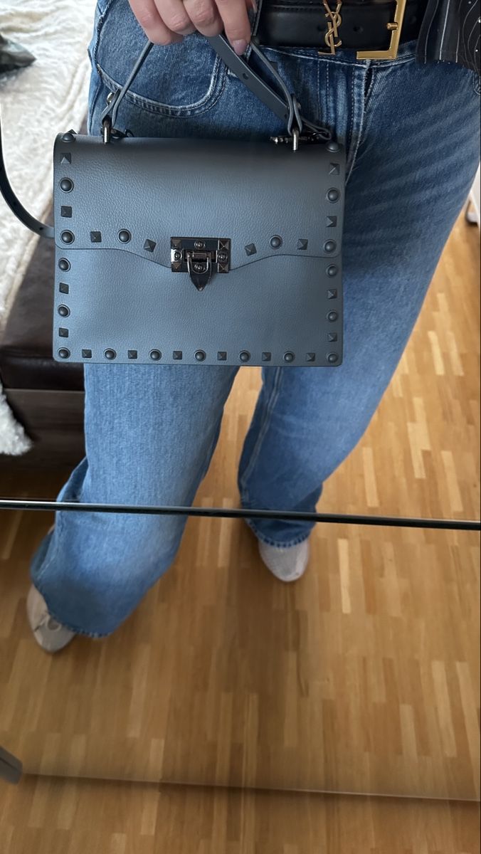 Borse da donna: Graue Handtasche mit Nieten, neu! – Nuovo (secondo la descrizione) da Winterthur venduto da -BeHappy24- 7