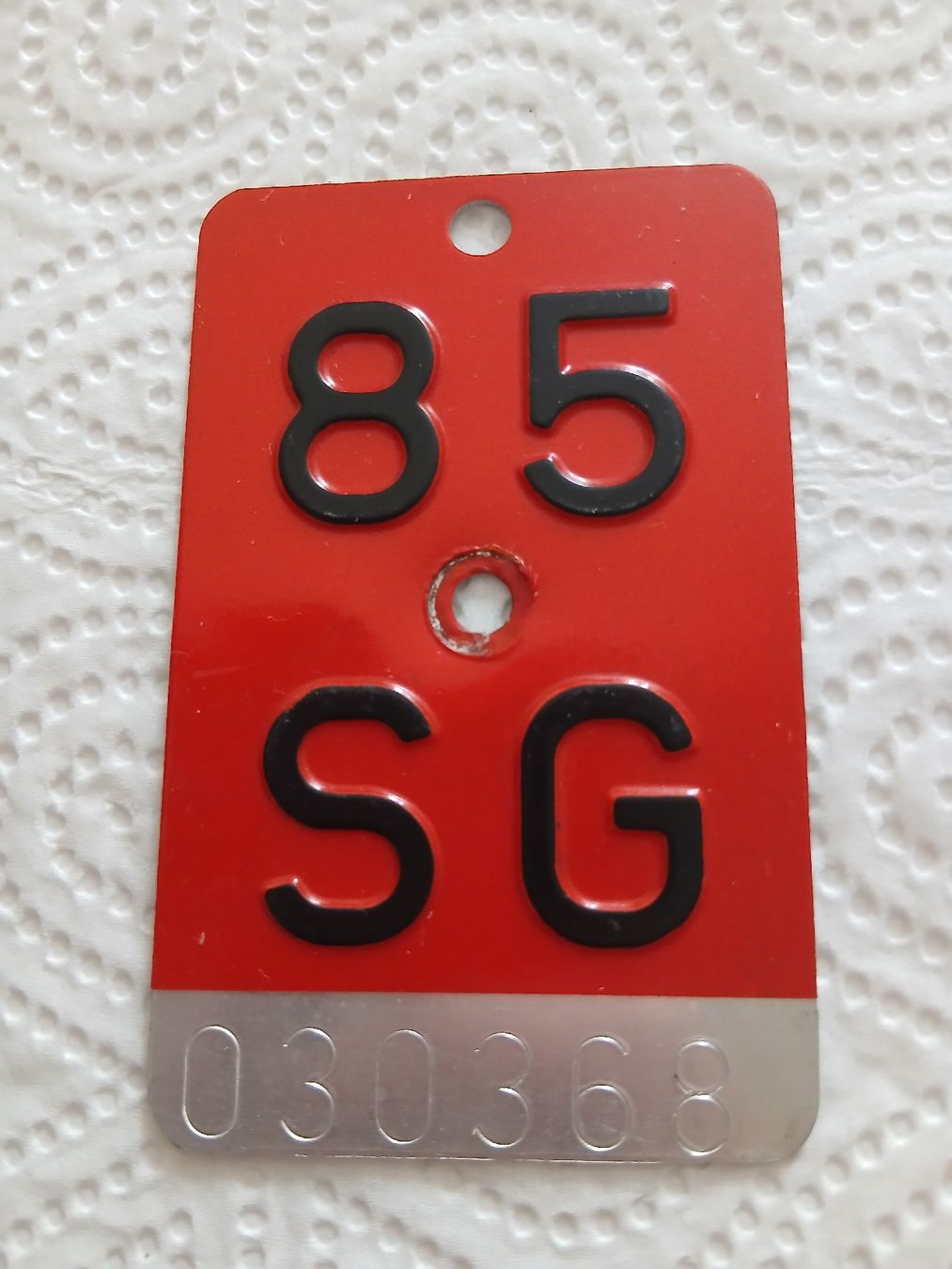 Insegne: Alte Velonummer SG 85 – Usato da Heimberg venduto da smi_jl82