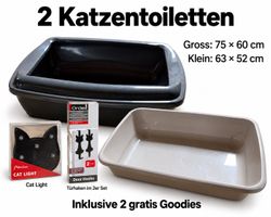 2 x Katzen Toilette & 2 gratis Goodies, neuwertig