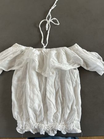 Sommerliches Off-Shoulder Top, weiss, Gr. S - Indigo Blue
