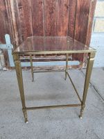 Antikes Beistelltischchen Tisch Glas Metall