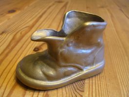 Massiv Messing Schuh Vintage 580g | Stifthalter Briefgewicht