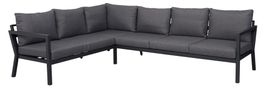 Ecksofa Katinka mit Kissen - Schwarz, Grau