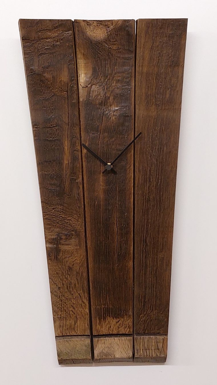 Uhren: Uhr aus Eichenfass-Dauben, Altholz Eiche – Neu und originalverpackt aus Egnach von Oldwoodstyle 2