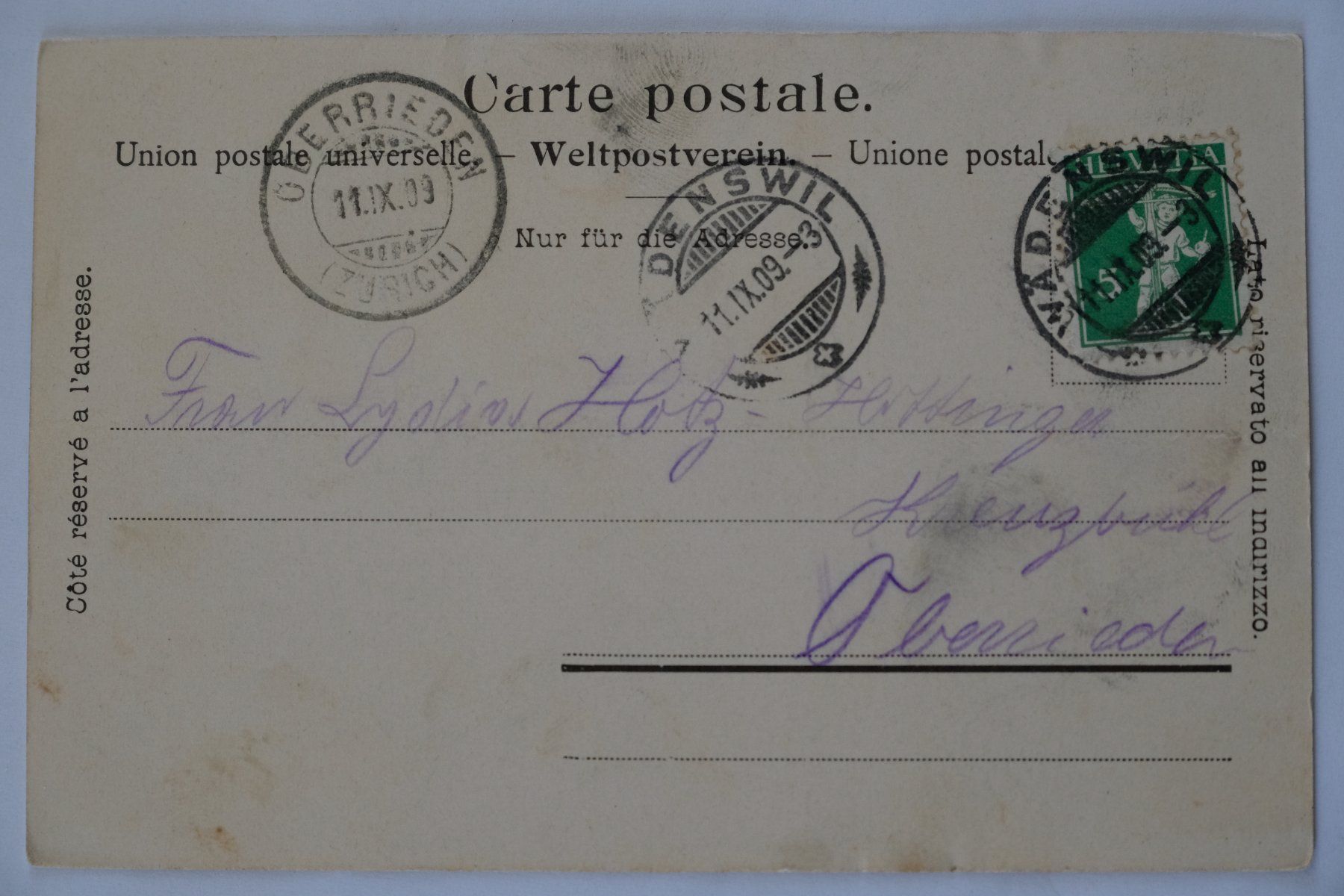 Cartoline postali: Ansichtskarte Wädenswil / Dampfschiff Schwalbe 1909 – Usato da Ehrendingen venduto da nicoro50 1