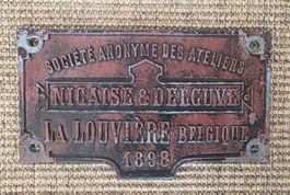 Eisenbahnwagon ,Altes Metallschild, Nicaise & Delcuve, 1898