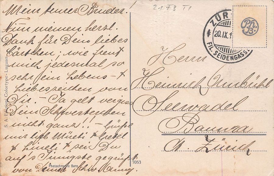 Ansichtskarten: Giubiasco, la Chiesa parrochiale, circolata verso 1910-15 – Gebraucht aus Frauenfeld von POML 1