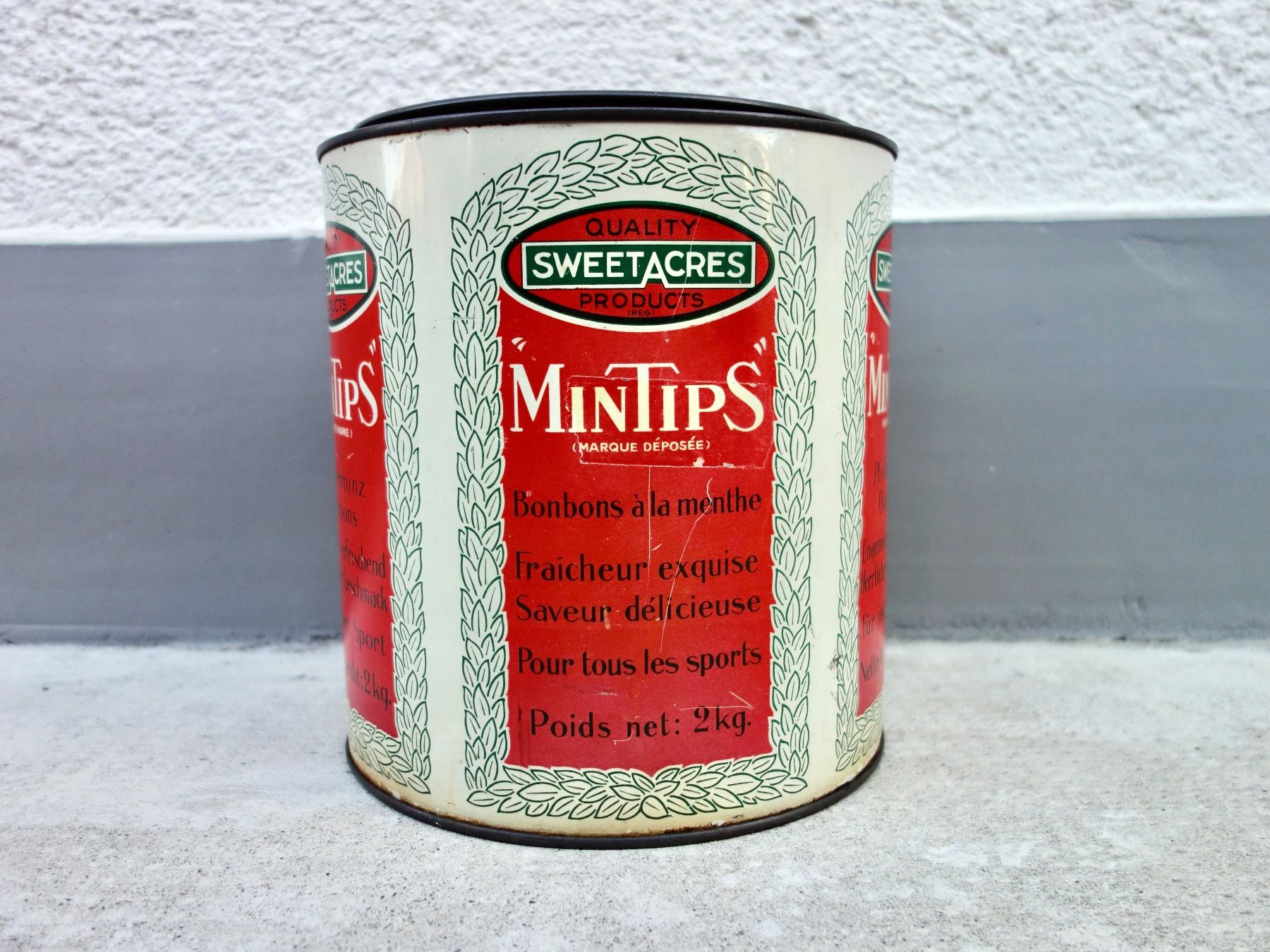 Tutte le decorazioni: alte Blechdose Dose Blech MINTIPS PFEFFERMINZ BONBONS HUSTEN – Usato da Kerzers venduto da bottlesandboxes 5