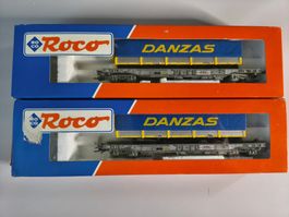 Roco H0 46355, 2x Taschenwagen Hupac SBB mit Sattelauflieger