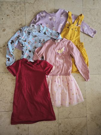 5 x Mädchen Kleid, Kleider Set, Grösse 122/128