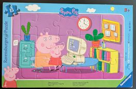 Kinderpuzzle 15 Teile - Peppa Wutz - Peppa am Computer, 3+