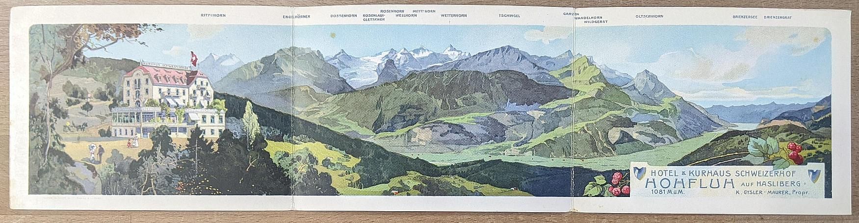 Cartes postales: Klapp-Lithographie Hohfluh auf Hasliberg – D'occasion à Berlin par bartko-reher
