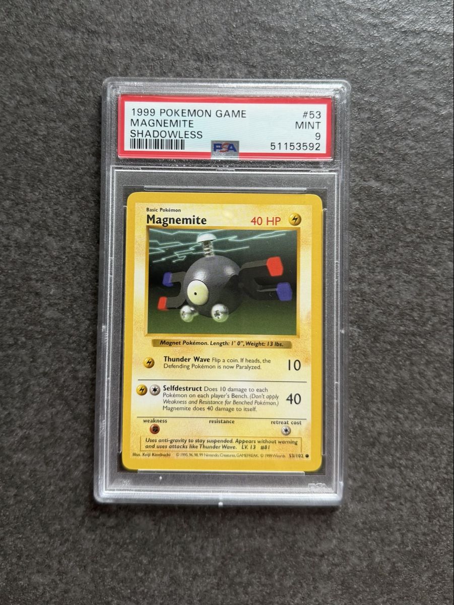 Pokémon Carte collezionabili: Pokemon Magnemite 1999 Shadowless PSA 9 Mint – Usato da Zürich venduto da cENS0R