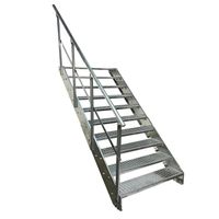 Stahltreppe 10 Stufen+Geländer 100x190cm