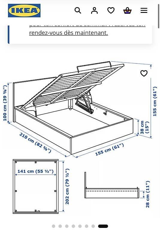 Letti: Lit coffre 140x200cm avec matelas – Usato da Lausanne venduto da celinech14 3