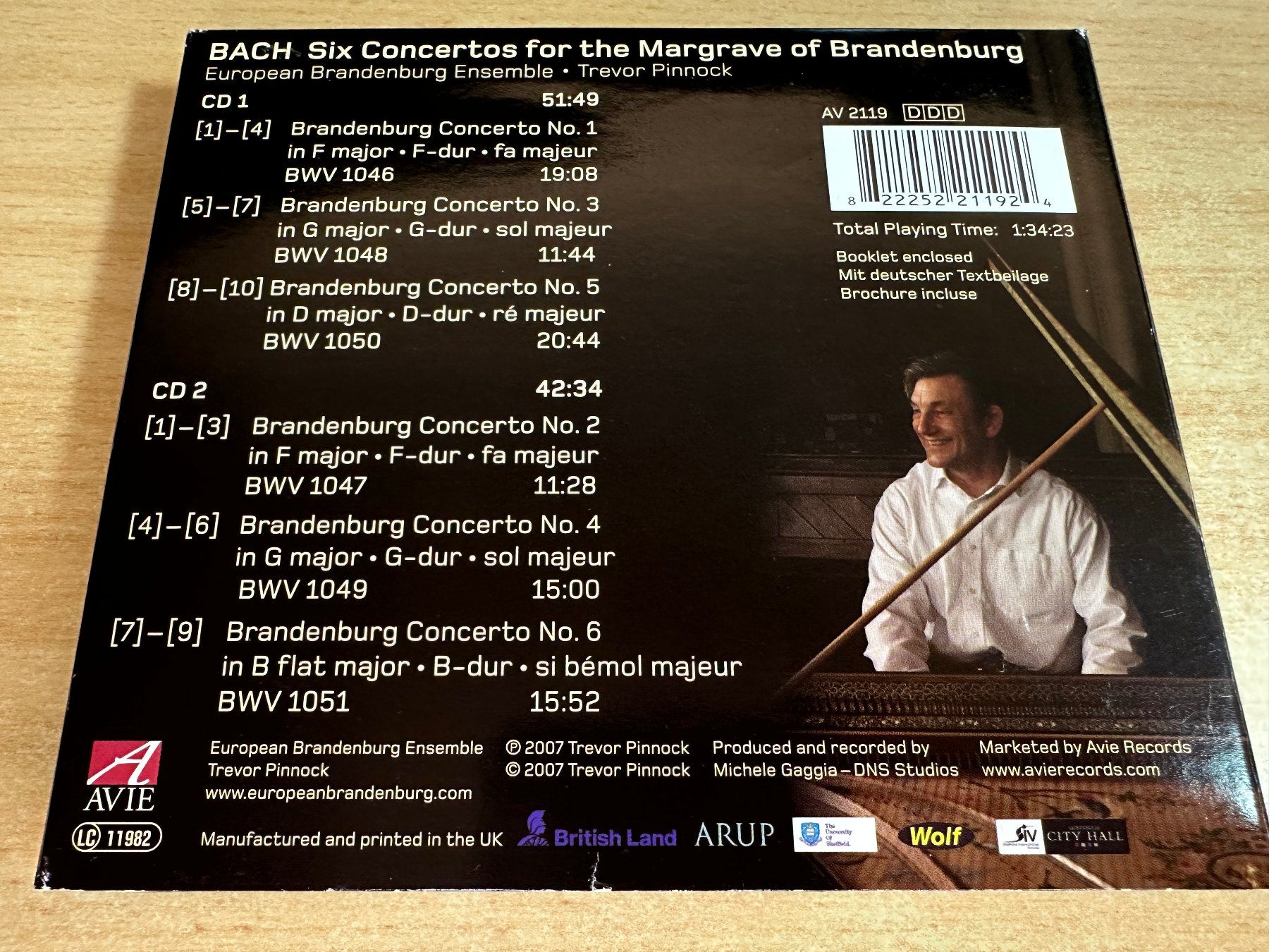 CDs: K9 Bach Pinnock Six Concertos Margrave Brandenburg 2 CD – Gebraucht aus Rikon im Tösstal von Alpenmutz 1