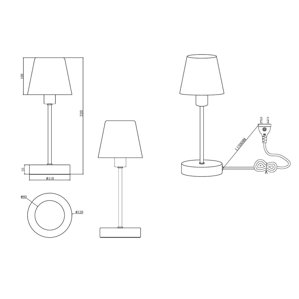 Lampade: Tischleuchte, Glasschirm, 32 cm Höhe – Nuovo (secondo la descrizione) da Kreuzlingen venduto da Smart-Light 3