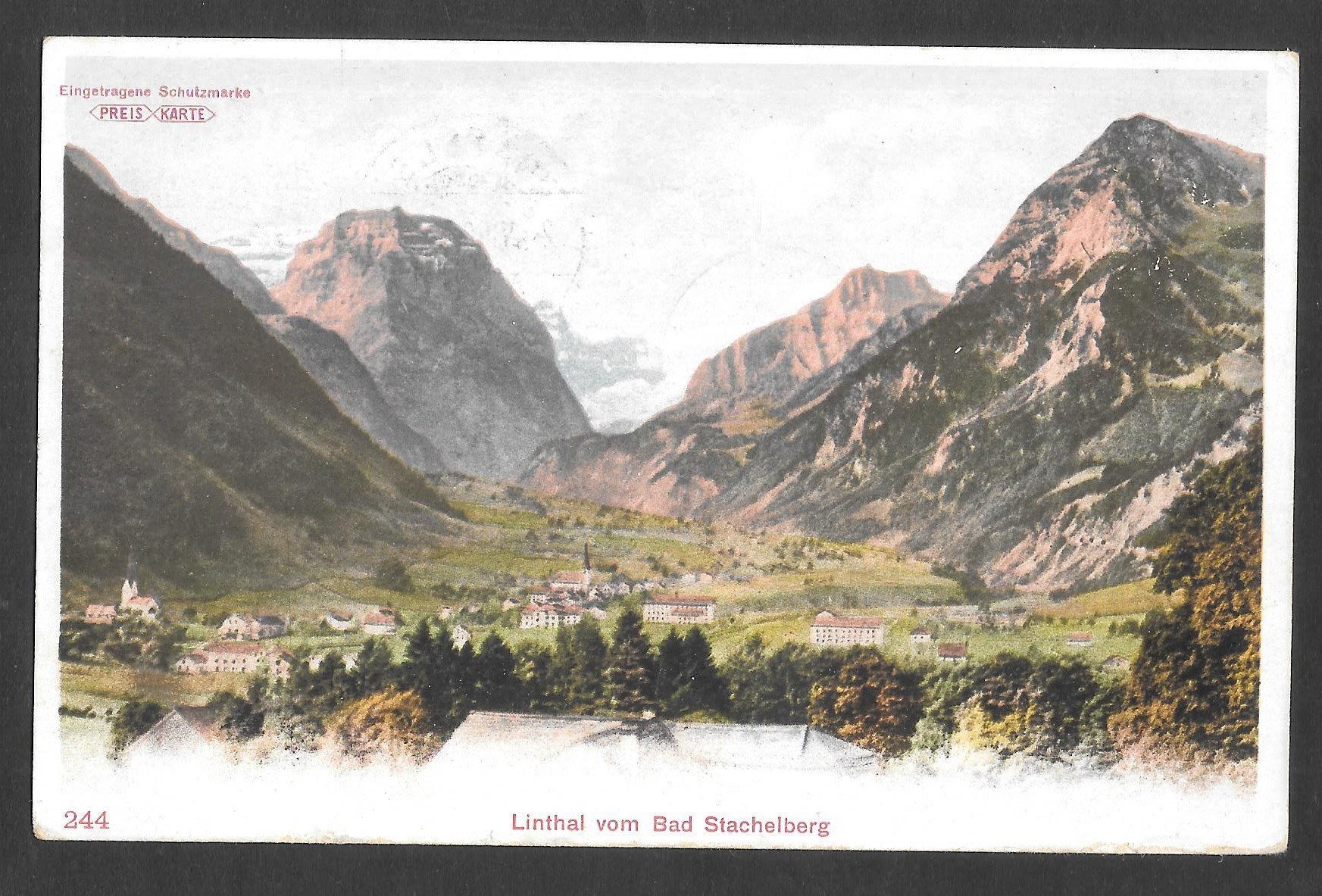 Cartoline postali: Linthal vom Bad Stachelberg – Usato da Olten venduto da clotaldi