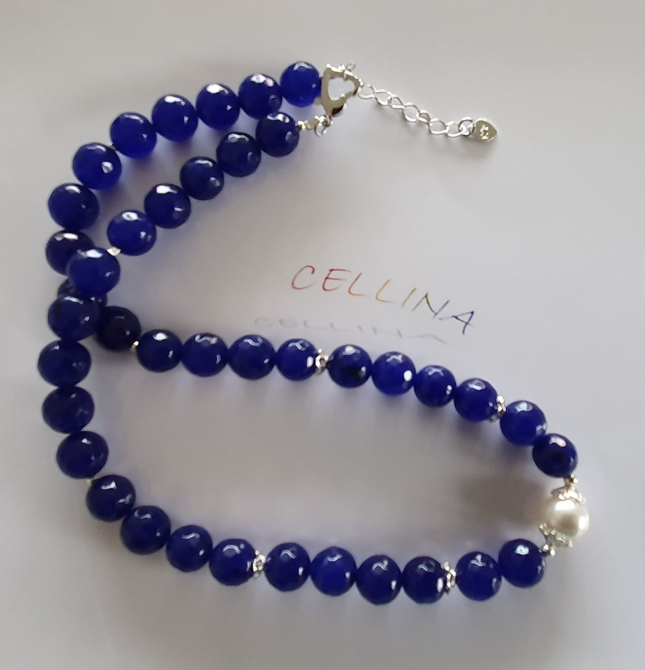 Ketten: blaue Jade Halskette 29 – Neu und originalverpackt aus Luzern von Cellina1 2