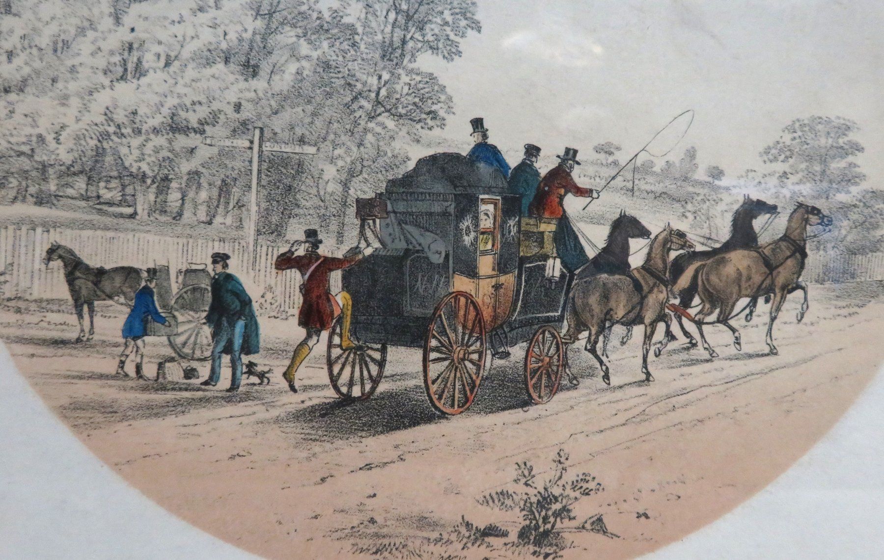 Grafiken & Lithographien: England Lithographie Postkutsche Dean & son signiert – Gebraucht aus Tüscherz-Alfermée von Newpad 2