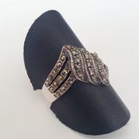 Art-Déco-Ring aus 925er silber mit Markasitbesatz gr 17,4 mm