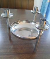 3er Kerzenhalter mit Schale