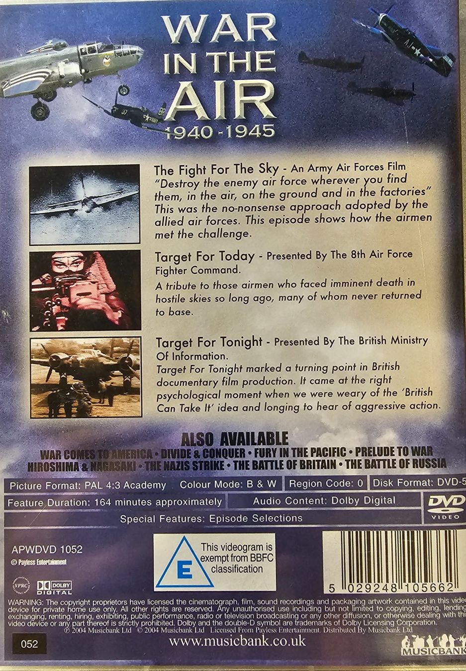 Tutti i DVDs: War In The Air - 1940-1945 – Usato da Wahlen b. Laufen venduto da Cg10 1
