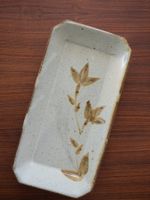 vintage Platte floral Studiokeramik Steingut mid century